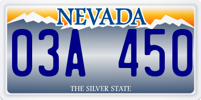 NV license plate 03A450