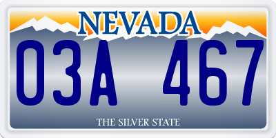 NV license plate 03A467