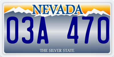 NV license plate 03A470
