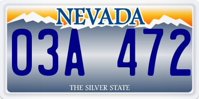 NV license plate 03A472