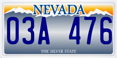 NV license plate 03A476