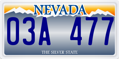 NV license plate 03A477