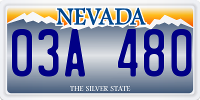 NV license plate 03A480