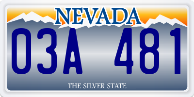 NV license plate 03A481