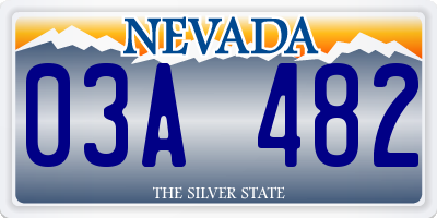 NV license plate 03A482