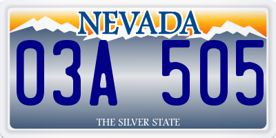 NV license plate 03A505