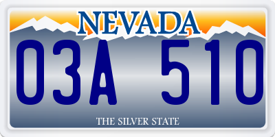 NV license plate 03A510