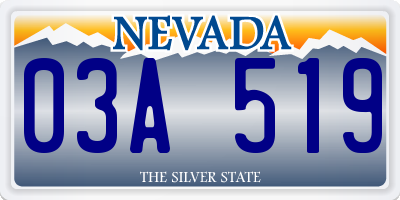 NV license plate 03A519