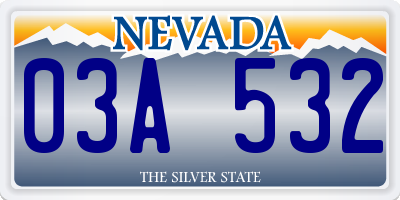NV license plate 03A532