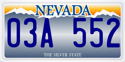 NV license plate 03A552