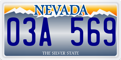NV license plate 03A569