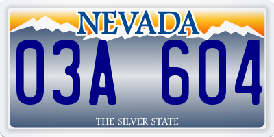 NV license plate 03A604