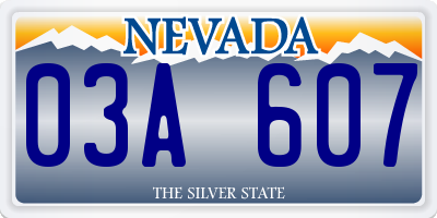 NV license plate 03A607