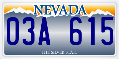 NV license plate 03A615