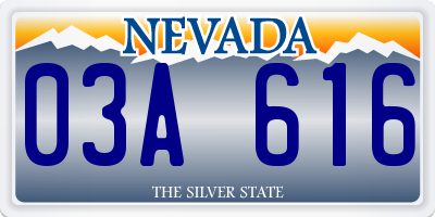 NV license plate 03A616