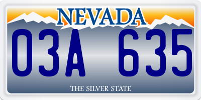 NV license plate 03A635