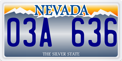 NV license plate 03A636