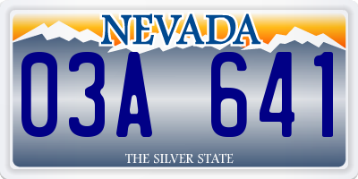 NV license plate 03A641