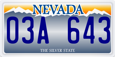 NV license plate 03A643
