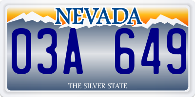 NV license plate 03A649