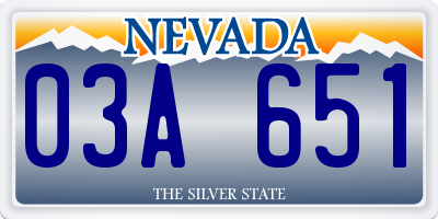 NV license plate 03A651