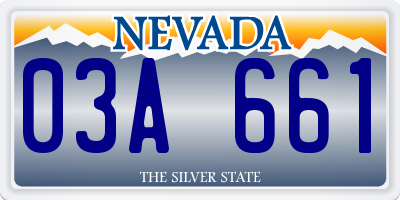 NV license plate 03A661