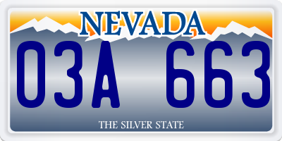 NV license plate 03A663
