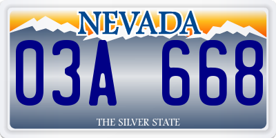 NV license plate 03A668