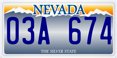 NV license plate 03A674