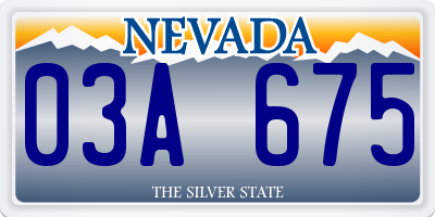 NV license plate 03A675