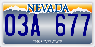 NV license plate 03A677