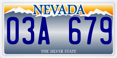 NV license plate 03A679