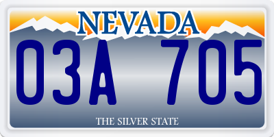 NV license plate 03A705