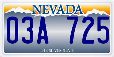 NV license plate 03A725