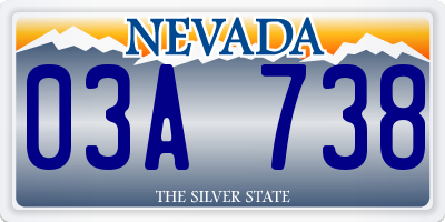 NV license plate 03A738