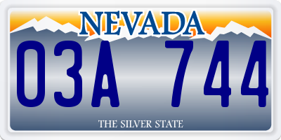 NV license plate 03A744