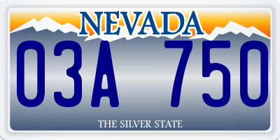 NV license plate 03A750