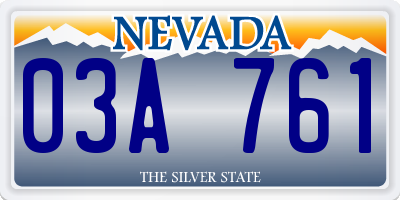 NV license plate 03A761