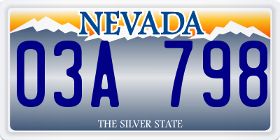 NV license plate 03A798