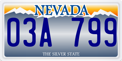 NV license plate 03A799