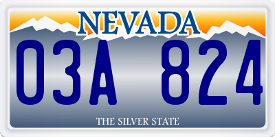 NV license plate 03A824