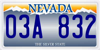 NV license plate 03A832