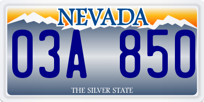 NV license plate 03A850