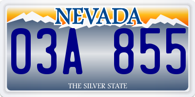NV license plate 03A855