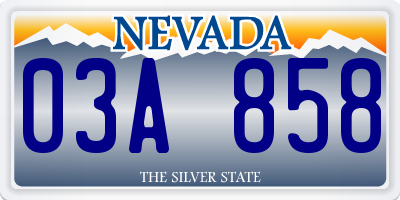 NV license plate 03A858