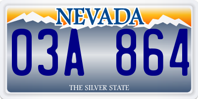 NV license plate 03A864