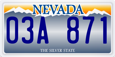 NV license plate 03A871