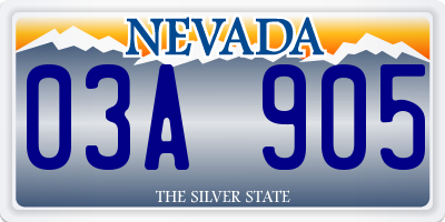 NV license plate 03A905