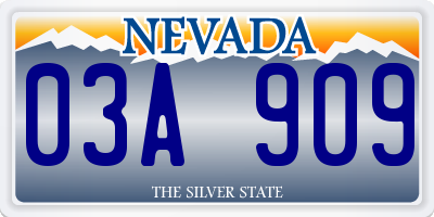 NV license plate 03A909