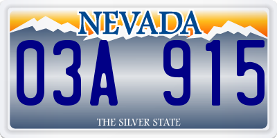 NV license plate 03A915
